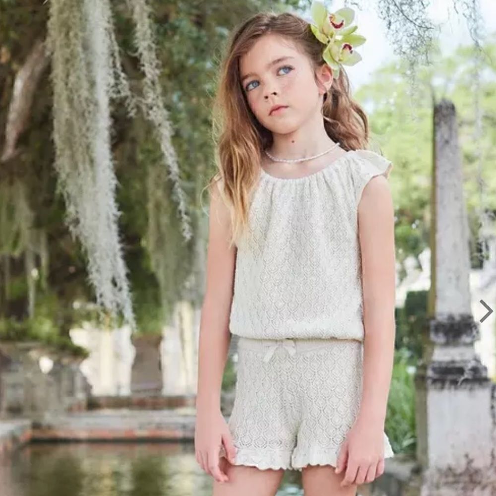 Janie and Jack Crochet Scalloped Trim Top and Shorts Size 16